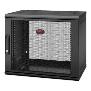 APC NetShelter 9U Wallmount Rack Enclosure Cabinet Single Hinged Switch Depth