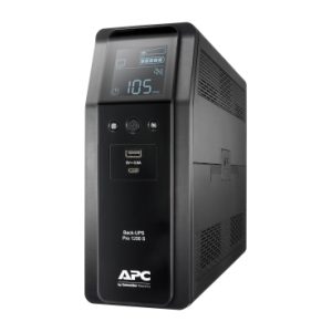 APC Back-UPS Pro, 1200VA/720W, Tower, 230V, 8x IEC C13 outlets, Sine Wave, AVR, USB Type A + C ports, LCD, User Replaceable Battery